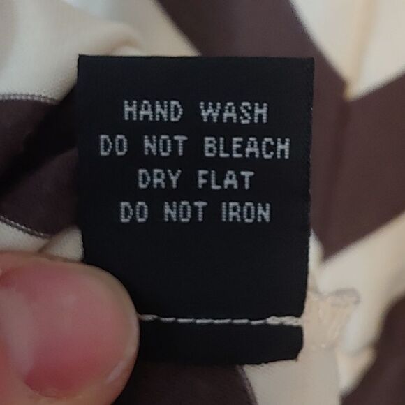 Angie Brown & Cream Striped Midi Dress Sz M - Picture 8 of 8